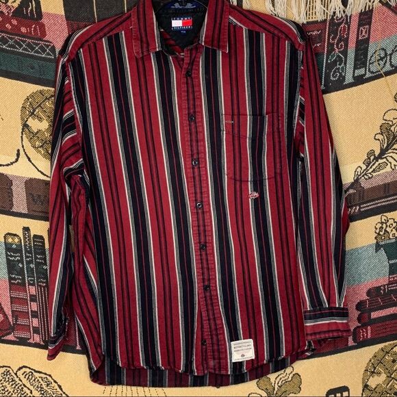 Vintage Tommy Hilfiger Motorcycle Dress Shirt M - Picture 1 of 5
